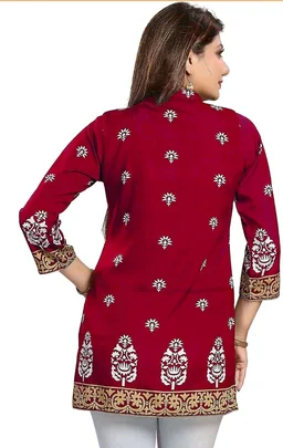 Meher Impex Women's Girls Poly Crepe Digital Printed Top
- L