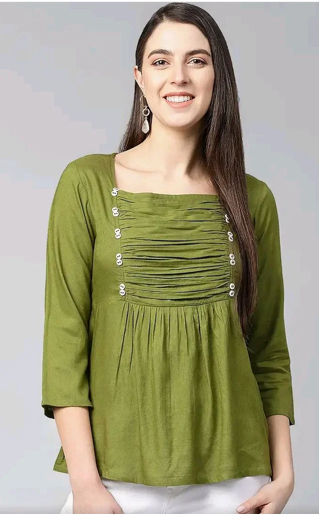Yash Gallery Women's Rayon Regular Fit Top
- M
