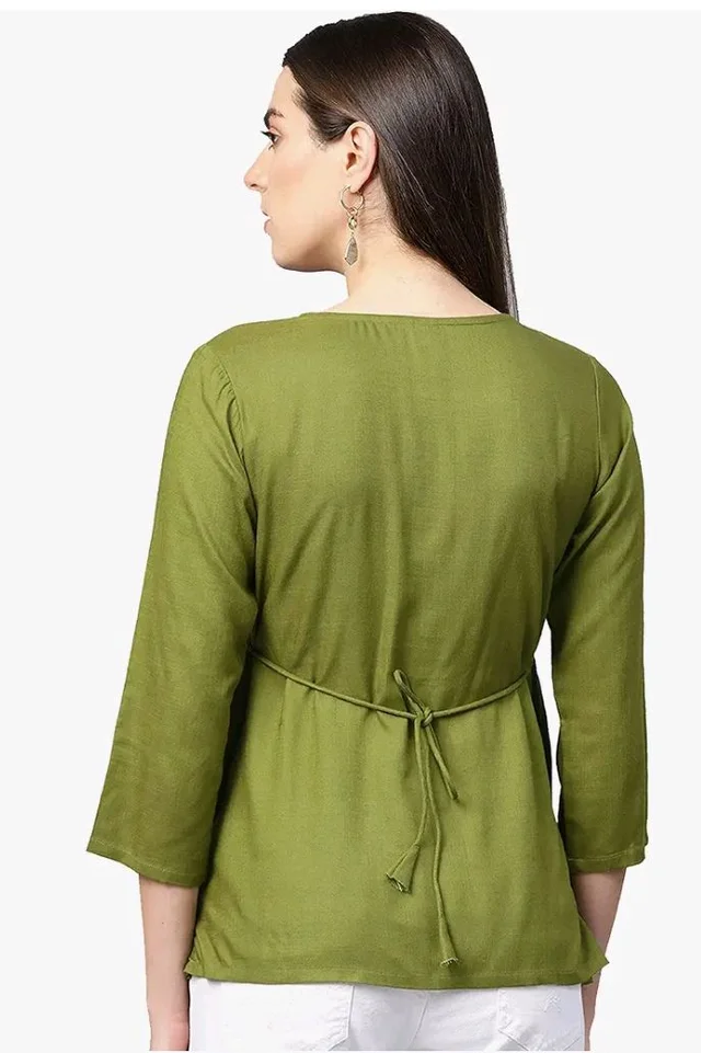 Yash Gallery Women's Rayon Regular Fit Top
- M
