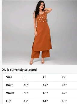 Ladrecha kraftique Women's Cotton Embroidery Sleeveless Kurti with Ankle Length Pant Set
- 2XL