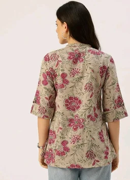 Printed Mandarin Collar top – Casual & Chic (S-3XL)
- 2XL