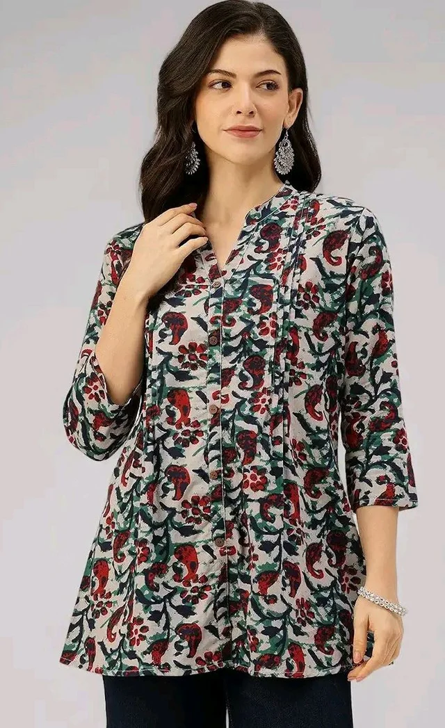 feranoid Elegant Mandarin Printed Top – Stylish & Comfortable, Sizes (S-3XL)
- 2XL