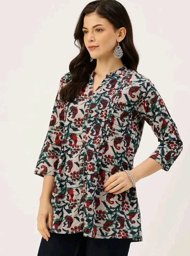 feranoid Elegant Mandarin Printed Top – Stylish & Comfortable, Sizes (S-3XL)
- 2XL