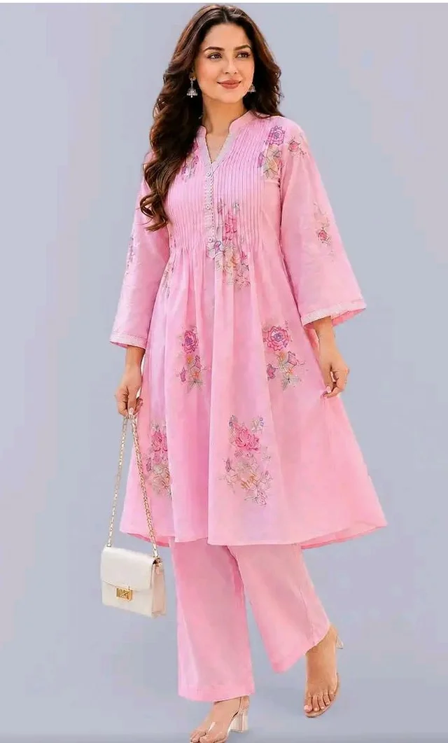 Brand: Gk Blessings Shops
Women's Cotton Embroidery A-Line Kurti with Pant Set
- 2XL