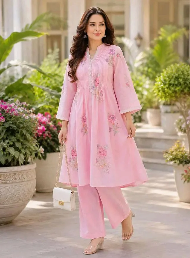 Brand: Gk Blessings Shops
Women's Cotton Embroidery A-Line Kurti with Pant Set
- 2XL