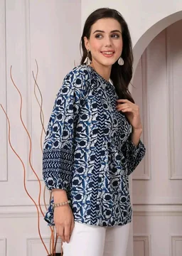 Stylum Women's Floral Printed Cotton Top - 2XL