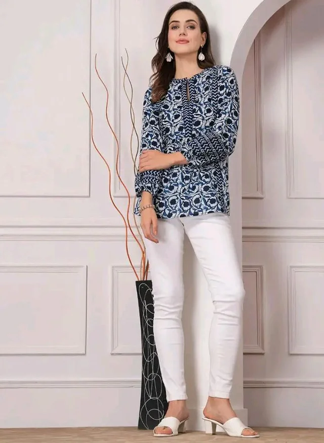 Stylum Women's Floral Printed Cotton Top - 2XL