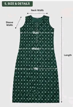 Green Printed Sleeveless Kurta with Tassel Detail by Cotton Printed and Women Kurta
- L