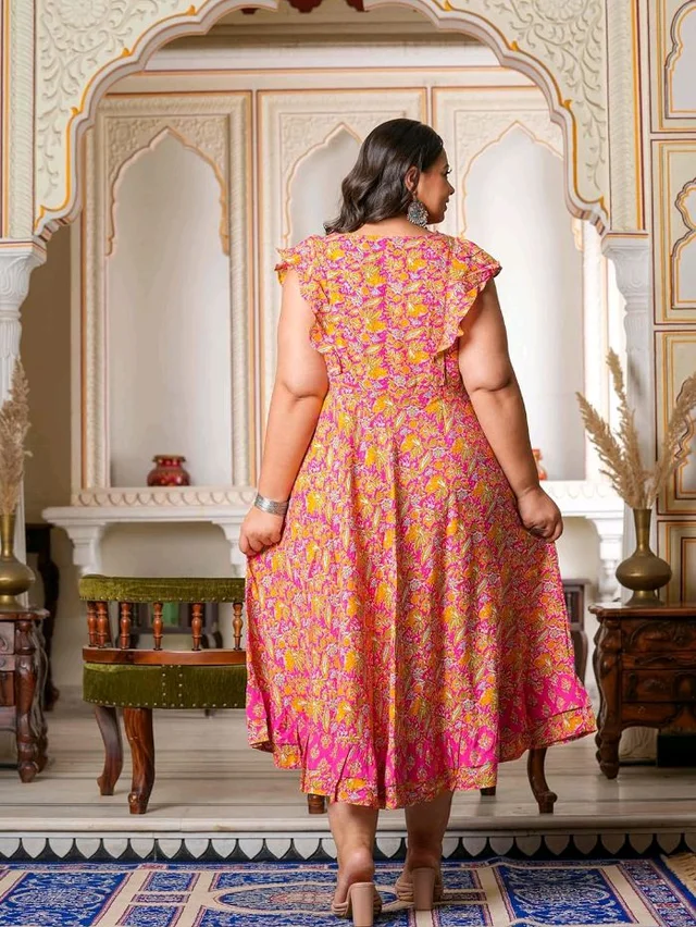 Yash Gallery Women's Rayon Regular Fit Anarkali Kurta - 2XL