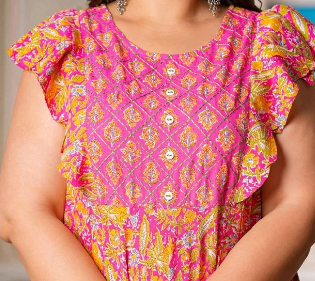 Yash Gallery Women's Rayon Regular Fit Anarkali Kurta - 2XL
