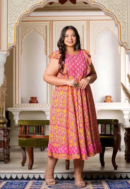 Yash Gallery Women's Rayon Regular Fit Anarkali Kurta - 2XL