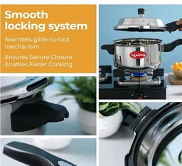 Lifelong Stainless Steel Pressure Cooker | Set of 3 | 2L, 3L & 5L | Induction & Gas Stove Compatible with Outer Lid, ISI Certified & Lock System |Safe & Durable Kitchen Essential with 5 Years Warranty