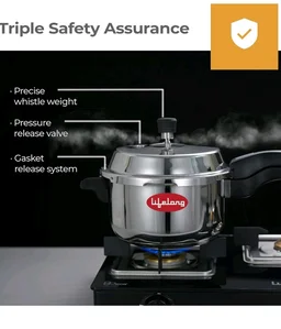 Lifelong Stainless Steel Pressure Cooker | Set of 3 | 2L, 3L & 5L | Induction & Gas Stove Compatible with Outer Lid, ISI Certified & Lock System |Safe & Durable Kitchen Essential with 5 Years Warranty