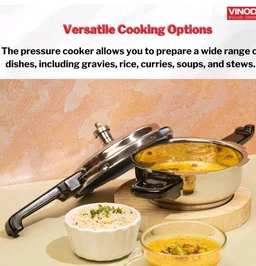 Vinod Stainless Steel Pressure Cooker 2 Litres | Also use as Deep Fry pan | Sandwich Bottom | Induction and Gas Stove Friendly | 2 Years Warranty | ISI and CE certified | Silver