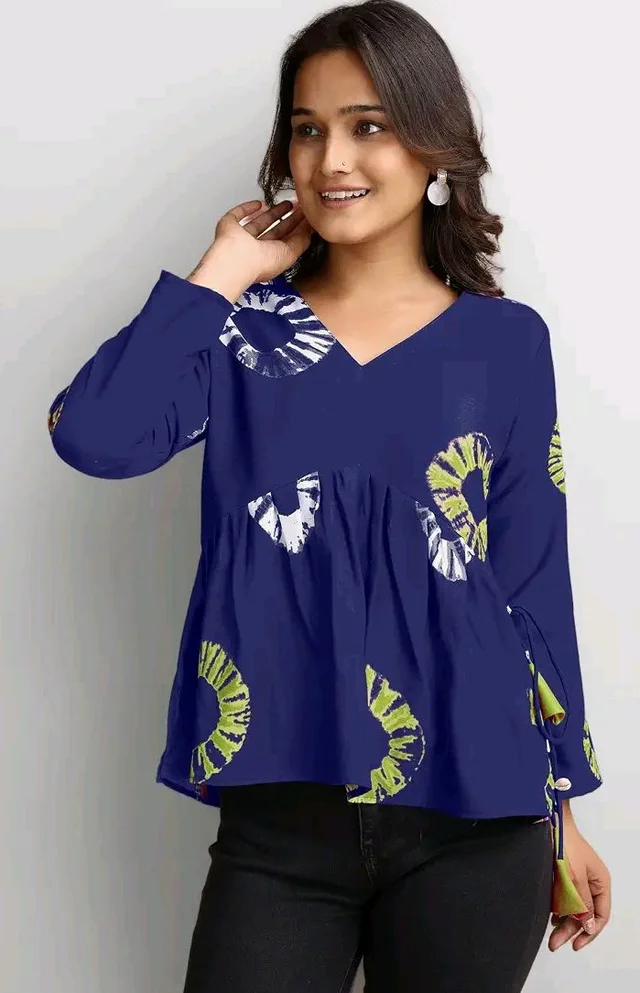 Youthnic Women's Poly Rayon Printed Alia Cut Peplum Top | Top for Office | Women's Tunics | Short Kurti Women| Regular Fit - L