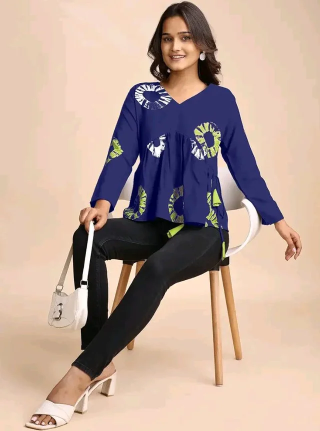 Youthnic Women's Poly Rayon Printed Alia Cut Peplum Top | Top for Office | Women's Tunics | Short Kurti Women| Regular Fit - L