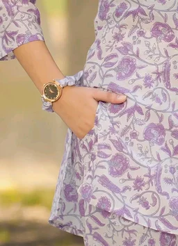 Pinkmint Cotton Co Ord Set for Women l 3/4 Sleeve Printed Comfortable & Stylish Trendy Top & Bottom - 2XL