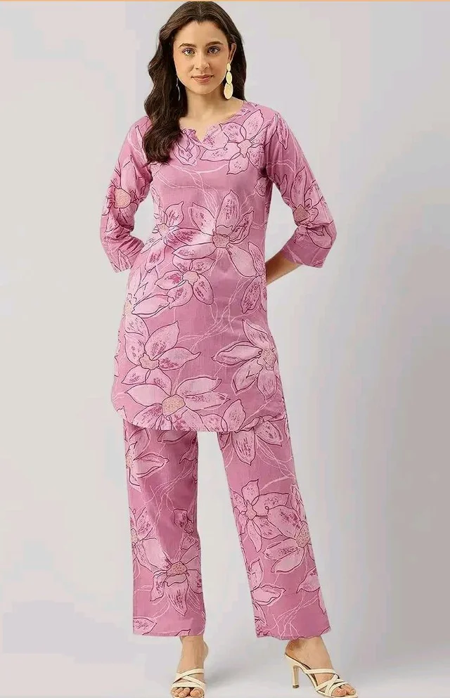 feranoid Floral Printed Cotton Co-Ord Set – Breezy Prints, Chic Fit - 2XL