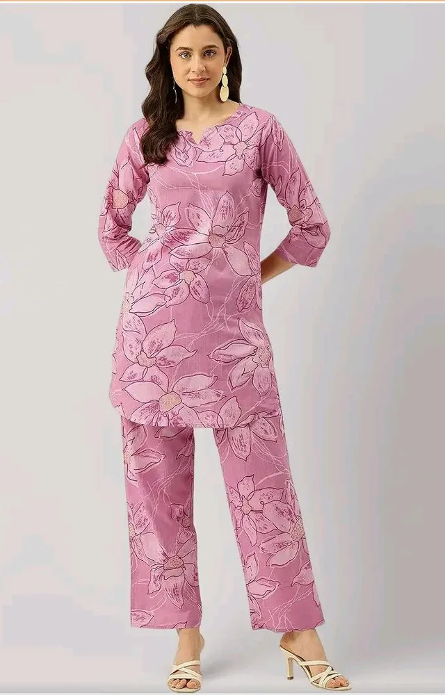 feranoid Floral Printed Cotton Co-Ord Set – Breezy Prints, Chic Fit - 2XL