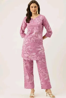 feranoid Floral Printed Cotton Co-Ord Set – Breezy Prints, Chic Fit - 2XL