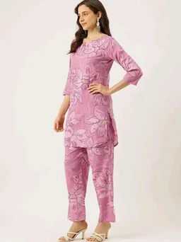 feranoid Floral Printed Cotton Co-Ord Set – Breezy Prints, Chic Fit - 2XL