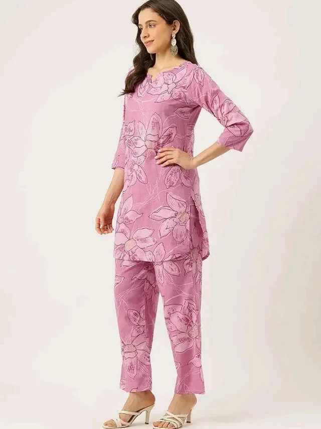 feranoid Floral Printed Cotton Co-Ord Set – Breezy Prints, Chic Fit - 2XL