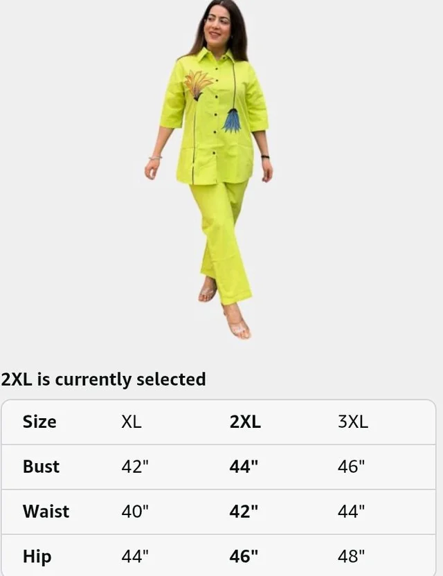 ROOTRA ENTERPRISESWomen's Cotton Floral Printed Straight Short Shirt Kurti with Pant
- 2XL