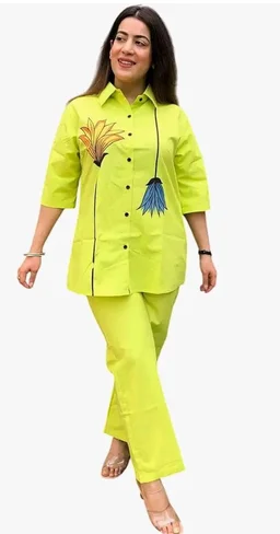 ROOTRA ENTERPRISESWomen's Cotton Floral Printed Straight Short Shirt Kurti with Pant
- 2XL