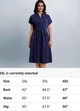Amazon Brand - Myx Women's Embroidered Shirt Dress | Cotton Blend | Below The Knee (Available in Plus Sizes) - 2XL