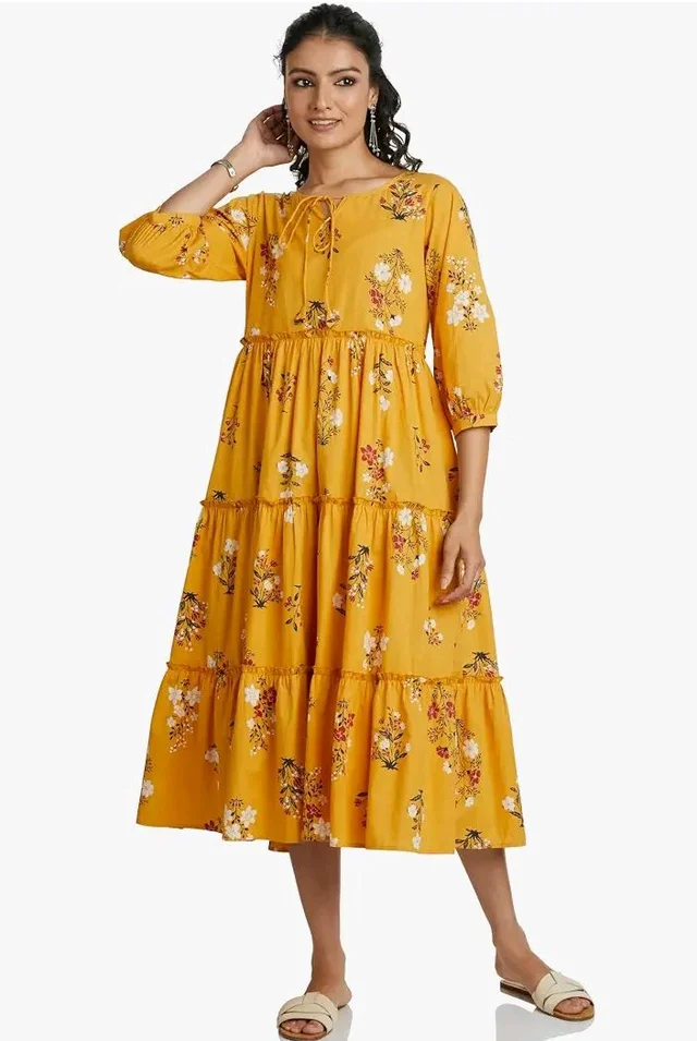 Visit the Amazon Brand - Myx Store
3.9 out of 5 stars 41
Amazon Brand - Myx Women Cotton Printed Tiered Dress (Available in Plus Sizes)
- M