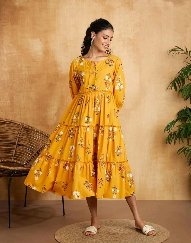 Visit the Amazon Brand - Myx Store
3.9 out of 5 stars 41
Amazon Brand - Myx Women Cotton Printed Tiered Dress (Available in Plus Sizes)
- M