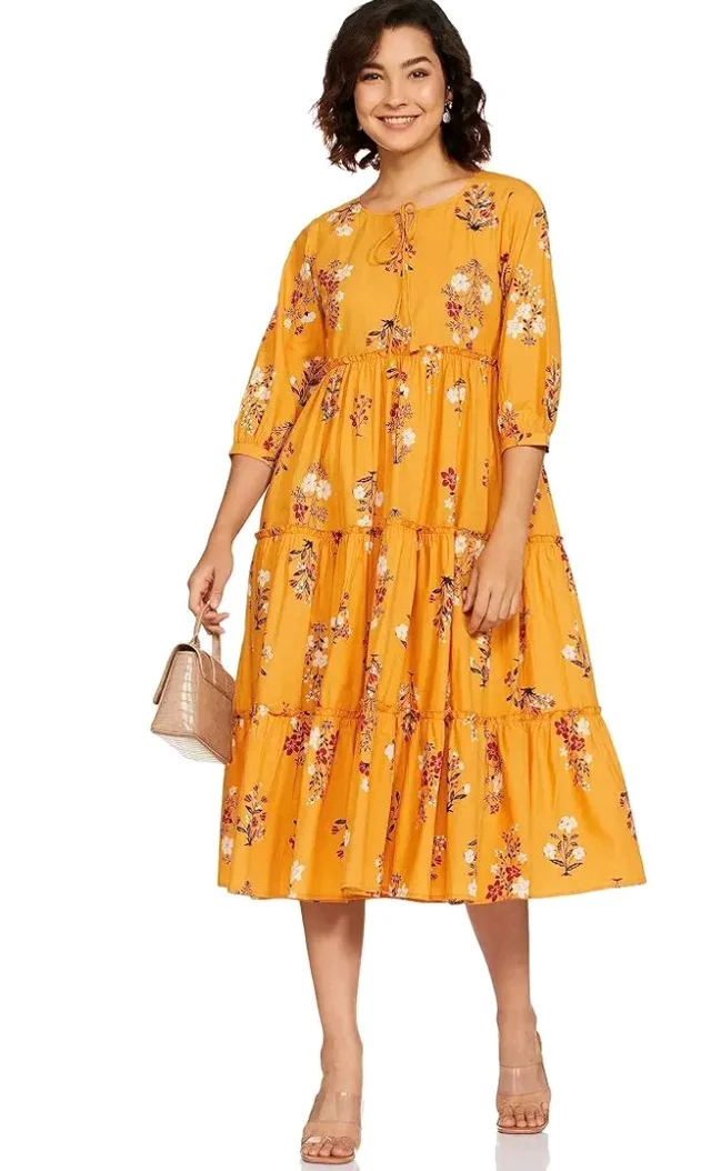 Visit the Amazon Brand - Myx Store
3.9 out of 5 stars 41
Amazon Brand - Myx Women Cotton Printed Tiered Dress (Available in Plus Sizes)
- M