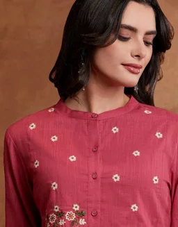Amazon Brand - Myx Women's Cotton Embroidered Dress | Below The Knee (Available in Plus Sizes)
- L