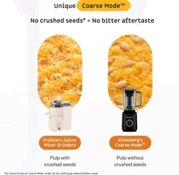 Atomberg Zenova Fresh Juicer Mixer Grinder For Kitchen | Intelligent BLDC Motor | Grind Like 1000 Watt | Coarse Mode for Silbatta Texture | 4 Jar With Chopper | Coconut Milk Maker | Hands-Free | Black