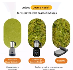 Atomberg Zenova Fresh Juicer Mixer Grinder For Kitchen | Intelligent BLDC Motor | Grind Like 1000 Watt | Coarse Mode for Silbatta Texture | 4 Jar With Chopper | Coconut Milk Maker | Hands-Free | Black
