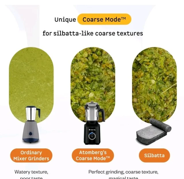 Atomberg Zenova Fresh Juicer Mixer Grinder For Kitchen | Intelligent BLDC Motor | Grind Like 1000 Watt | Coarse Mode for Silbatta Texture | 4 Jar With Chopper | Coconut Milk Maker | Hands-Free | Black