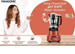 Panasonic Heavy Duty Mixer Grinder For Kitchen MX-AV425 (Rustic Red) Elements Series Powerful 1500W (MMLW) 4 Jar (Three-304 Stainless Steel & 1Juicer Extractor Jar) |5 Years Motor Warranty