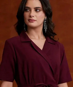 Amazon Brand - Myx Women's Cotton Embroidered Shirt Dress | Below The Knee (Available in Plus Sizes)
- L