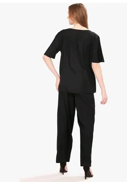 WEET Rayon Half sleeves Embroidered Co ord set For Women - M
