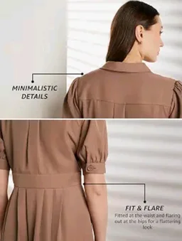 Symbol Premium Women's Fit & Flare Wrap Dress (Midi Length | Stylish | Desk-to-Dinner) (Available in Plus Sizes)
- M