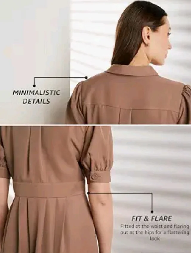 Symbol Premium Women's Fit & Flare Wrap Dress (Midi Length | Stylish | Desk-to-Dinner) (Available in Plus Sizes)
- M