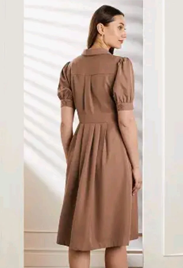 Symbol Premium Women's Fit & Flare Wrap Dress (Midi Length | Stylish | Desk-to-Dinner) (Available in Plus Sizes)
- M