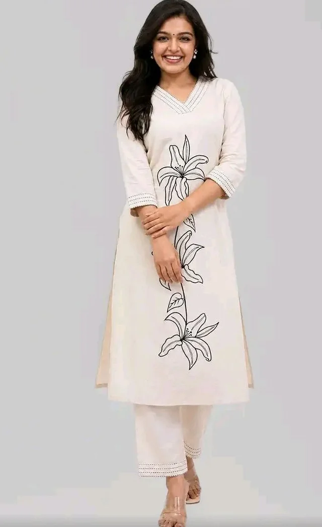 OG Craft HUB Women's Cotton Printed Straight Kurti with Relaxed fit Pant
- 2XL