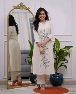 OG Craft HUB Women's Cotton Printed Straight Kurti with Relaxed fit Pant
- 2XL