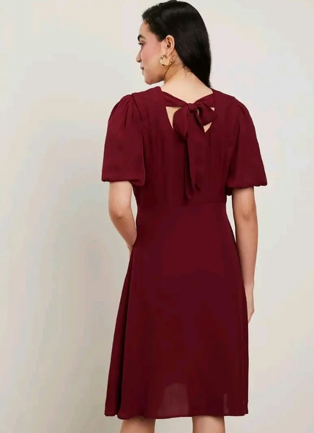 Symbol Premium Women's Fit & Flare Dress (Below Knee Length | Stylish | Back Bow Tie) (Available in Plus Sizes)
- 2XL