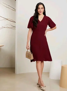 Symbol Premium Women's Fit & Flare Dress (Below Knee Length | Stylish | Back Bow Tie) (Available in Plus Sizes)
- 2XL
