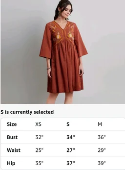 Amazon Brand - Myx Women's Cotton Embroidered Dress | A-Line | Knee-Length | Casual Summer Outfit (Available in Plus Sizes)
- L