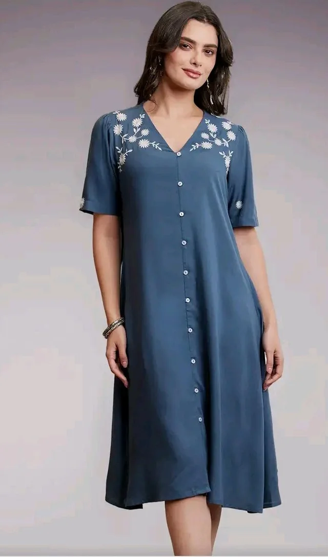 Amazon Brand - Myx Women's Embroidered Shirt Dress | Below The Knee (Available in Plus Sizes)
- 2XL