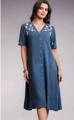 Amazon Brand - Myx Women's Embroidered Shirt Dress | Below The Knee (Available in Plus Sizes)
- 2XL