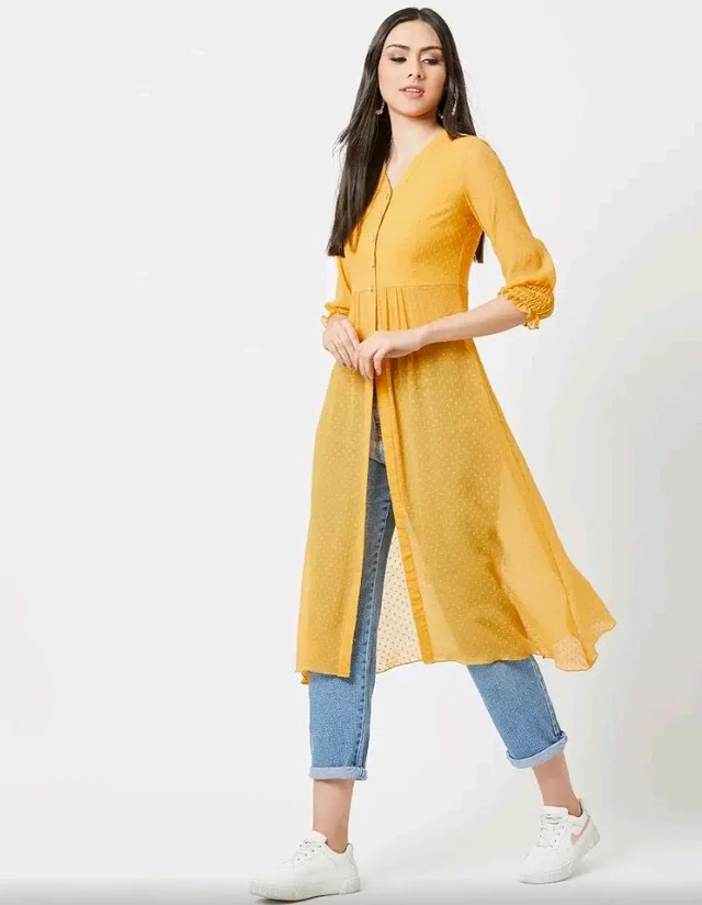 Miss Chase Women's V Neck 3/4 Sleeves Empire Maxi Top - M